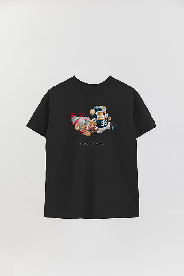 REMERA OVER ESTAMPADA UNISEX TEDDY UNSTOPPABLE
