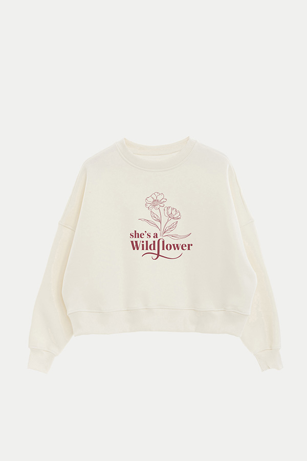 BUZO CROP FRISA ESTAMPADO MINIMAL LOVE SHE