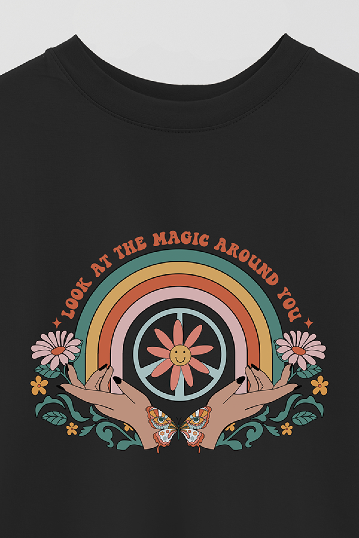 REMERA OVER ESTAMPADA BH2 LOOK AT THE MAGIC AROUND YOU