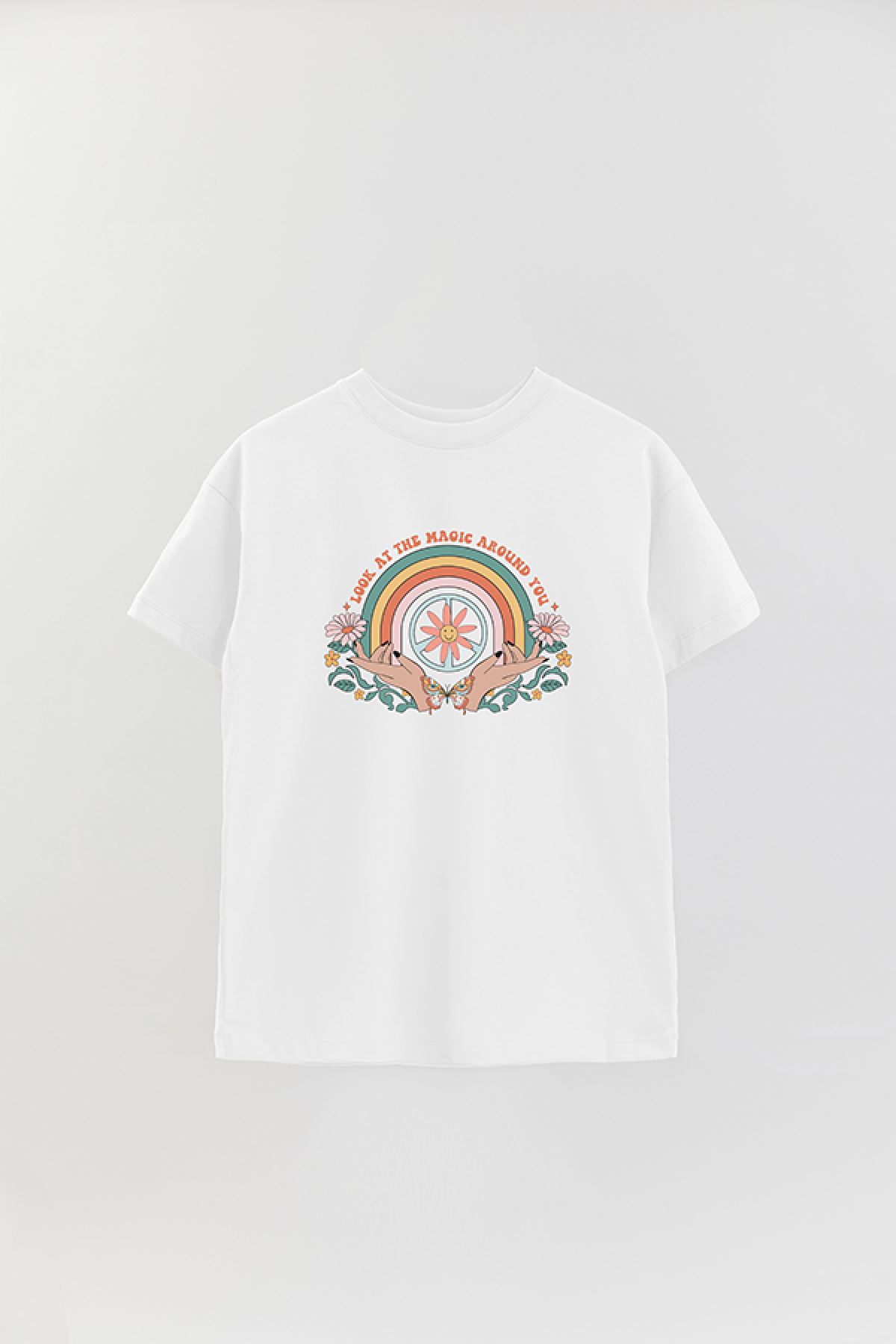 REMERA OVER ESTAMPADA BH2 LOOK AT THE MAGIC AROUND YOU
