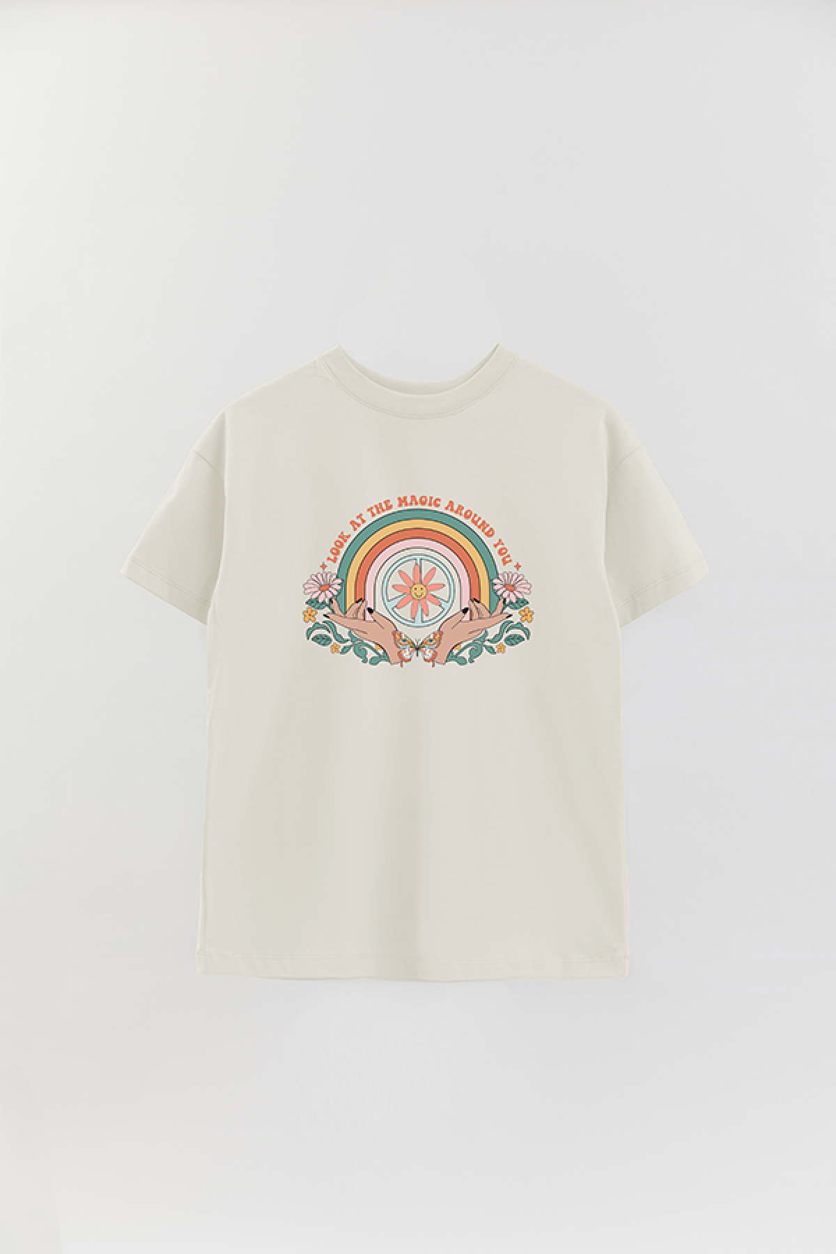 REMERA OVER ESTAMPADA BH2 LOOK AT THE MAGIC AROUND YOU