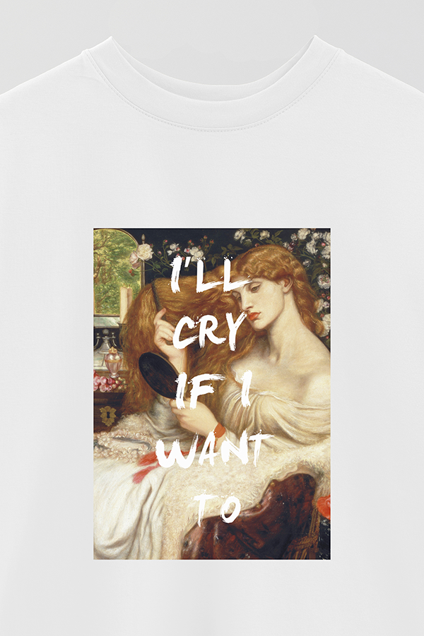 REMERA OVER ESTAMPADA ART COLLECTION 105 I'LL CRY IF I WANT TO
