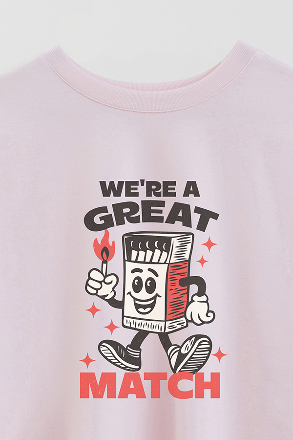 REMERA CROP ESTAMPADA FABULOUS VALENTINE MATCH