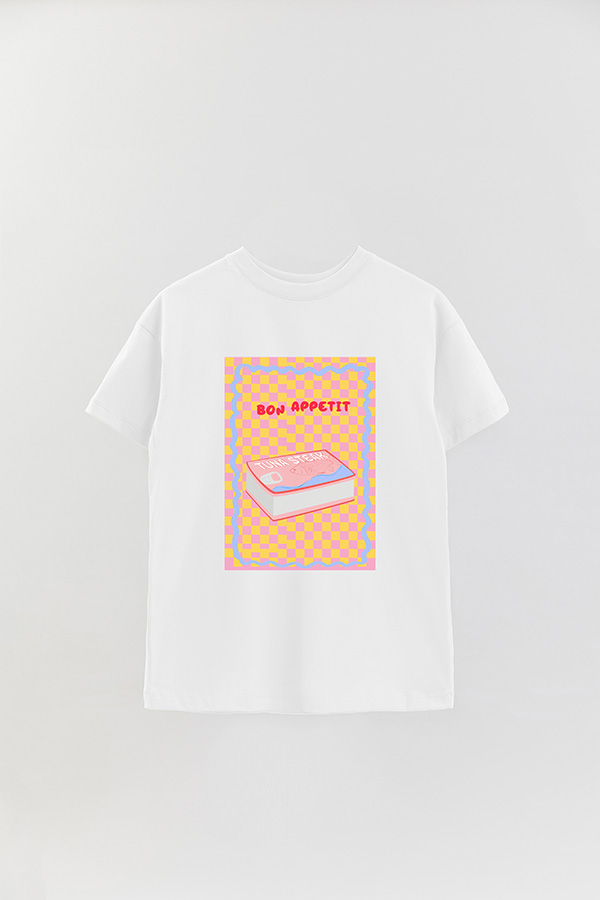 REMERA OVER ESTAMPADA TUNA STEAK