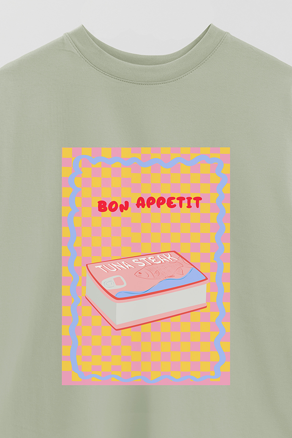 REMERA OVER ESTAMPADA TUNA STEAK