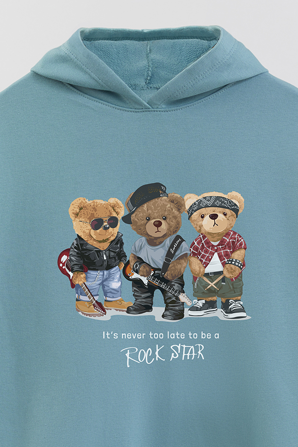 HOODIE RUSTICO KIDS TEDDY ROCK STAR