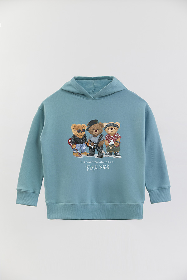 HOODIE RUSTICO KIDS TEDDY ROCK STAR