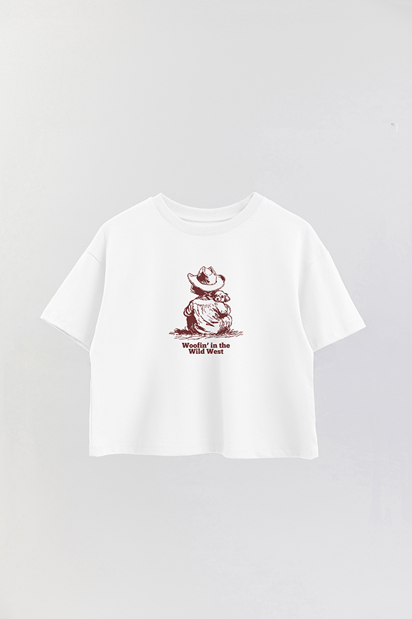REMERA CROP ESTAMPADA COWGIRL WOOFIN