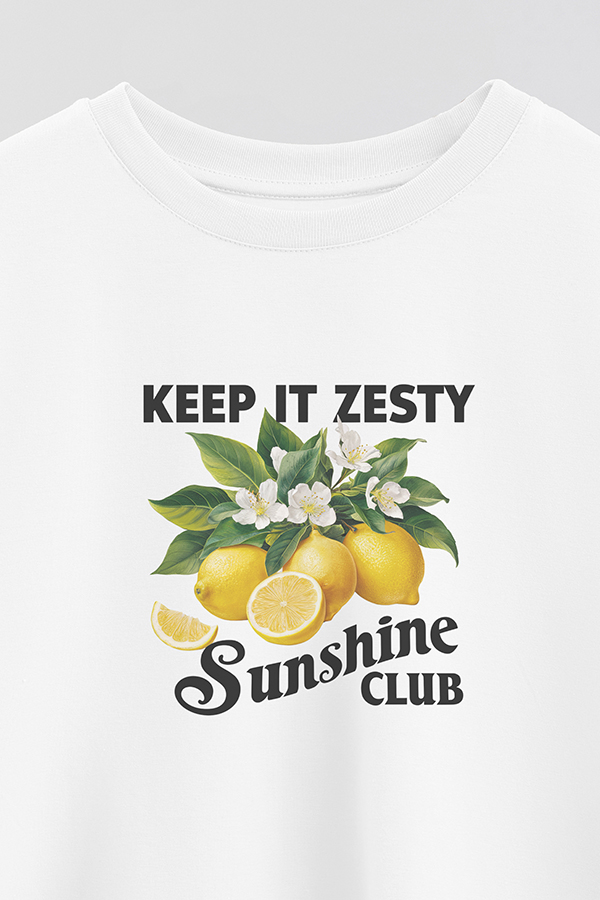 REMERA CROP ESTAMPADA HARVEST KEEP IT ZESTY