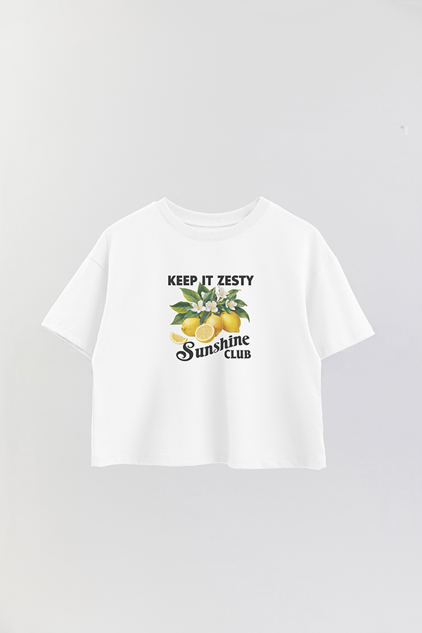 REMERA CROP ESTAMPADA HARVEST KEEP IT ZESTY