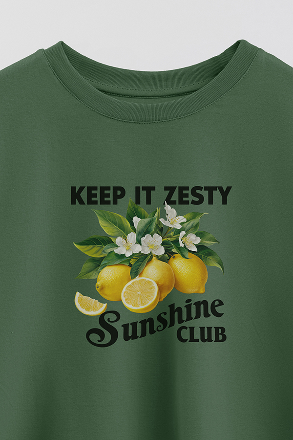 REMERA CROP ESTAMPADA HARVEST KEEP IT ZESTY