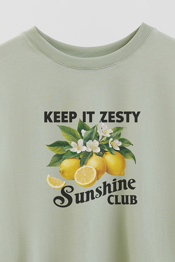 REMERA CROP ESTAMPADA HARVEST KEEP IT ZESTY