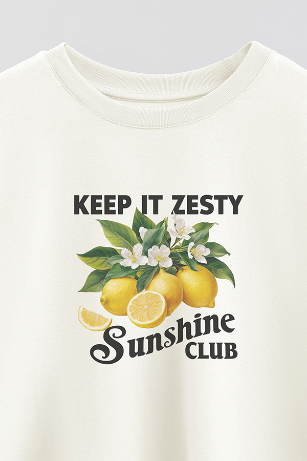REMERA CROP ESTAMPADA HARVEST KEEP IT ZESTY