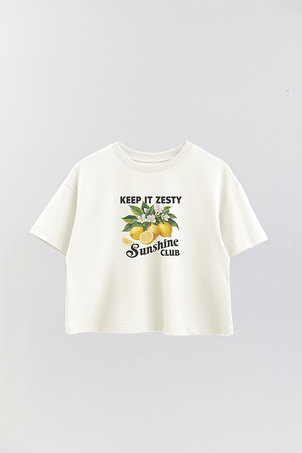 REMERA CROP ESTAMPADA HARVEST KEEP IT ZESTY
