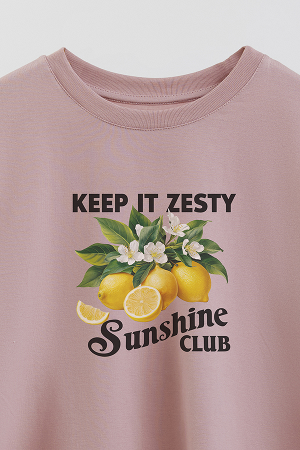 REMERA CROP ESTAMPADA HARVEST KEEP IT ZESTY