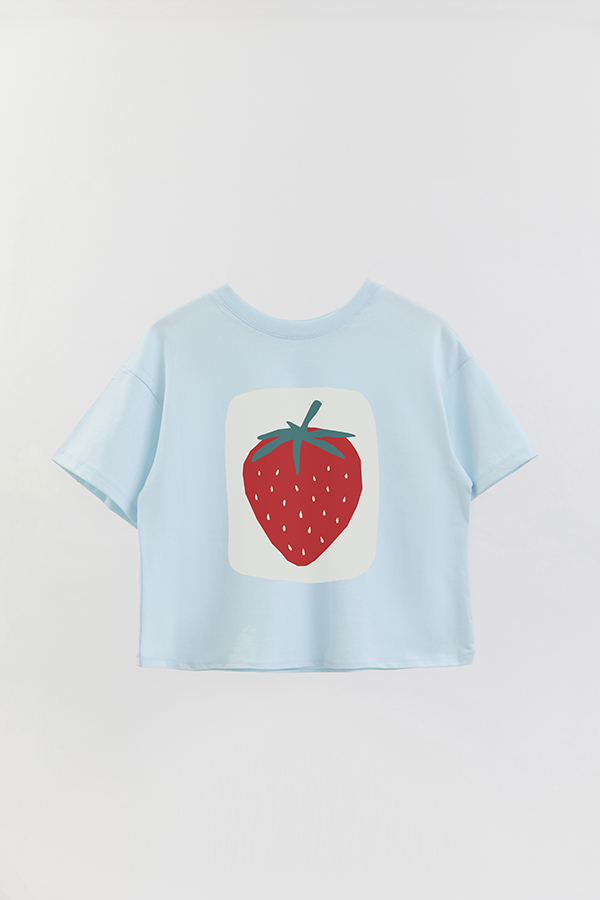 REMERA CROP ESTAMPADA ITALY FRAGOLA