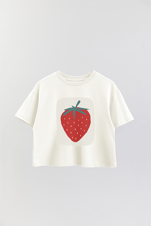 REMERA CROP ESTAMPADA ITALY FRAGOLA