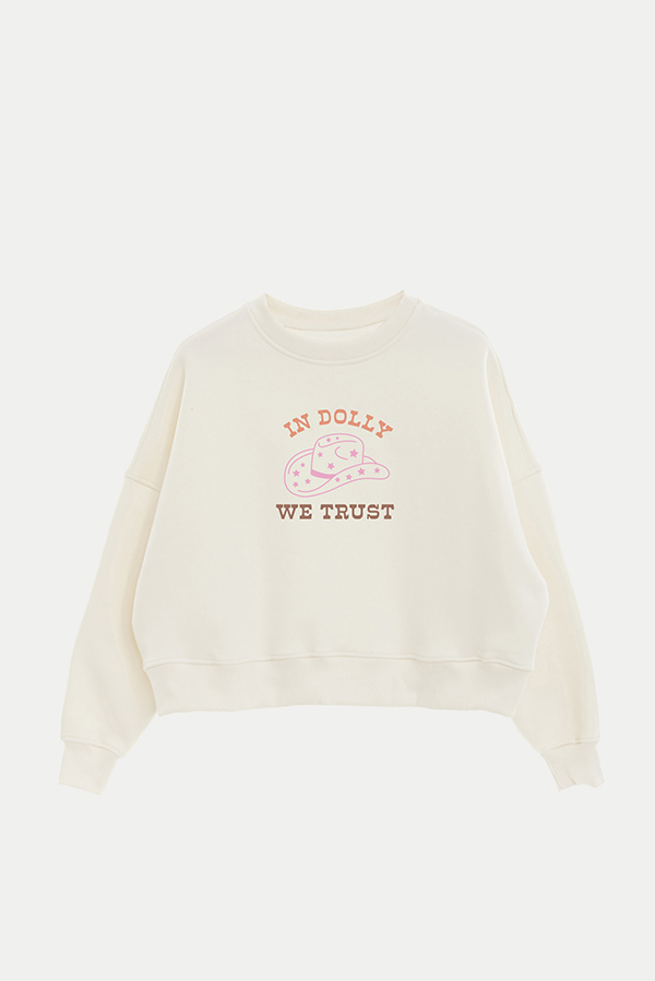 BUZO CROP ESTAMPADO WESTERN DOLLY