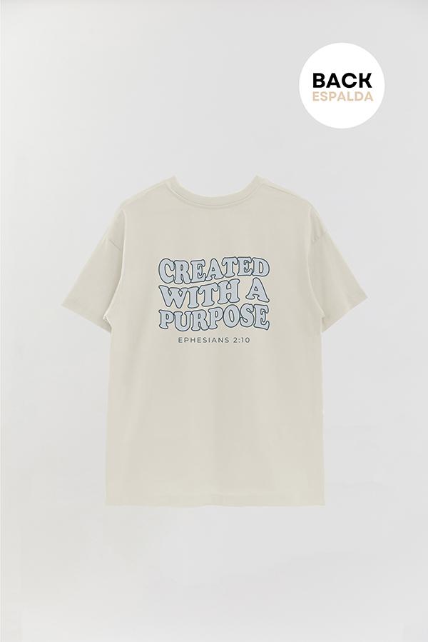 REMERA OVER ESTAMPADA UNISEX ESPALDA CREATED WITH A PURPOSE