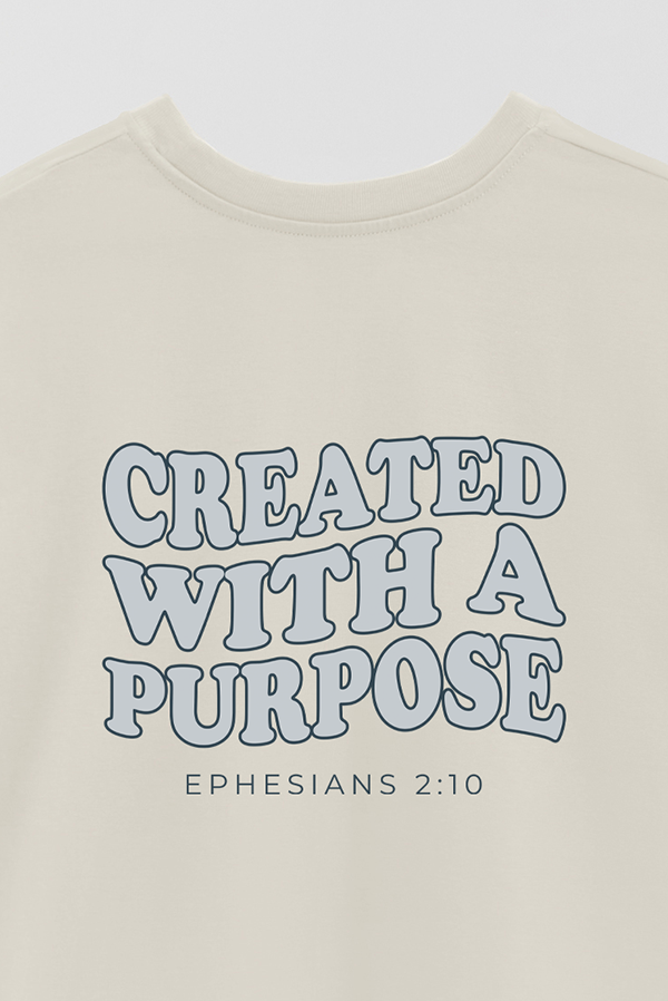 REMERA OVER ESTAMPADA UNISEX ESPALDA CREATED WITH A PURPOSE