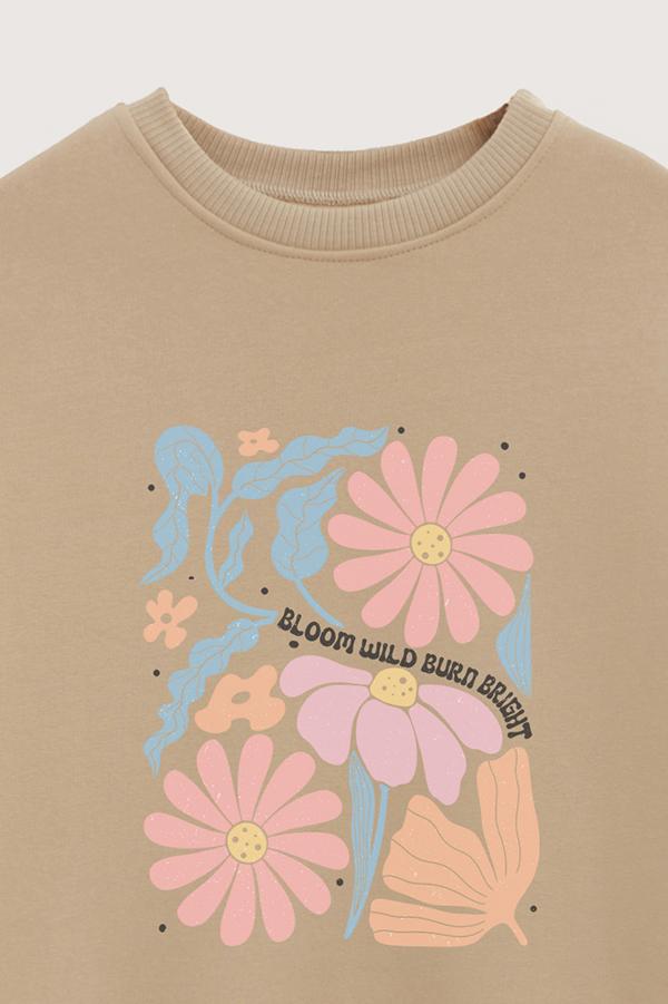 BUZO CREWNECK ESTAMPADO BOHO BLOOM WILD BURN BRIGHT