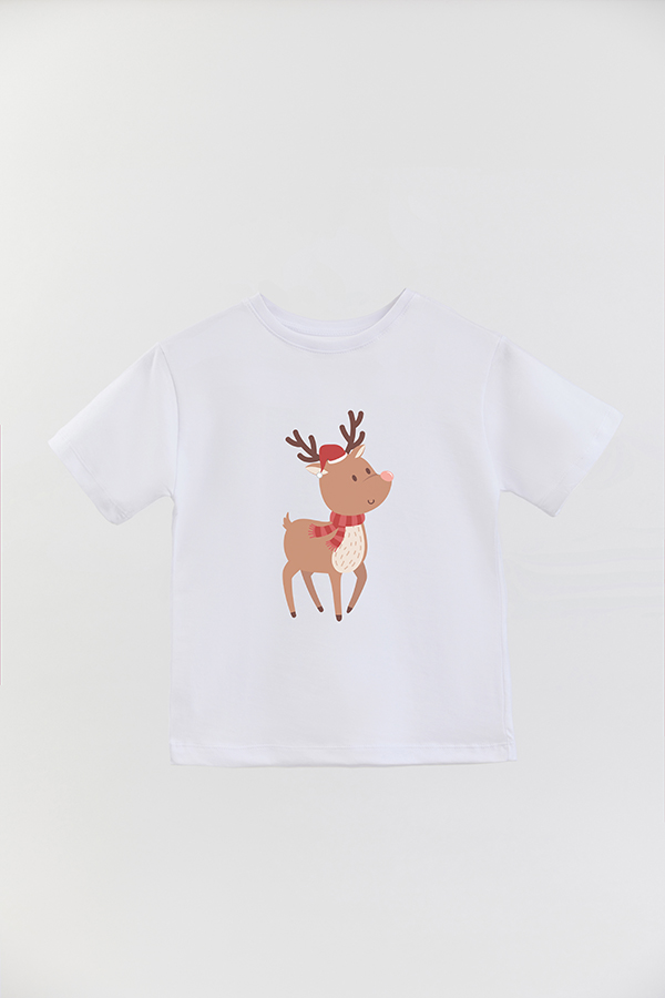 REMERA BASICA ESTAMPADA PASTEL CHRISTMAS RAINDEER