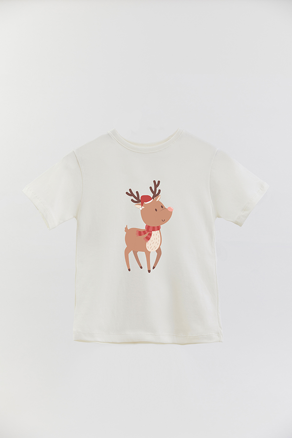 REMERA BASICA ESTAMPADA PASTEL CHRISTMAS RAINDEER