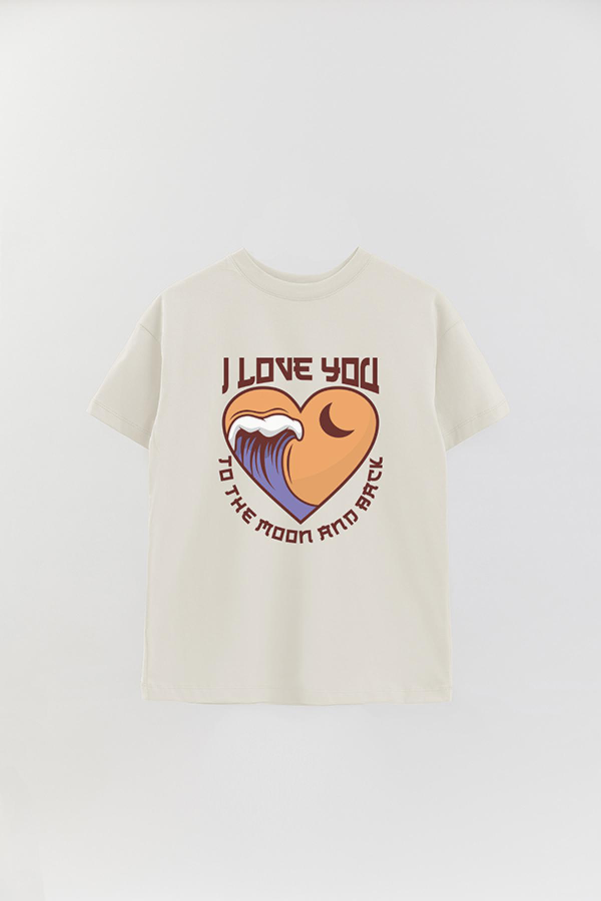 REMERA OVER ESTAMPADA GR WAVE LOVE YOU TO THE MOON AND BACK