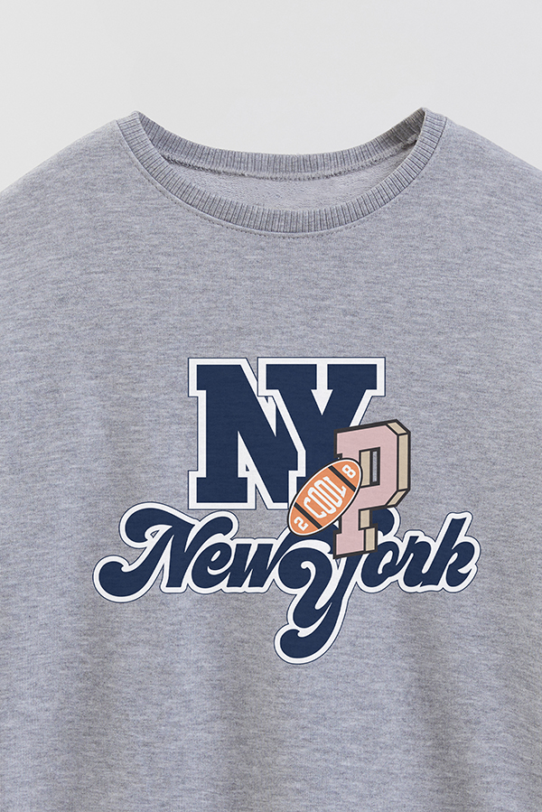 BUZO CREWNECK RUSTICO VARSITY GIRL NEW YORK