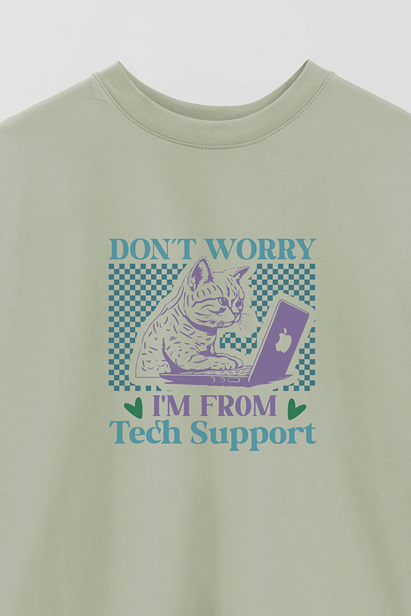 REMERA OVER ESTAMPADA CAT SUPPORT