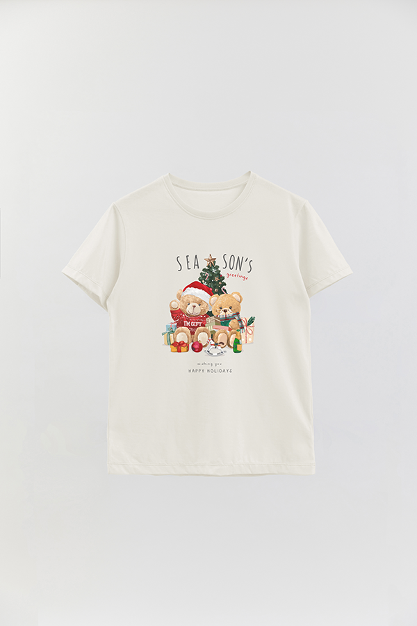 REMERA BASICA ESTAMPADA CHRISTMAS SEASON'S GREETING