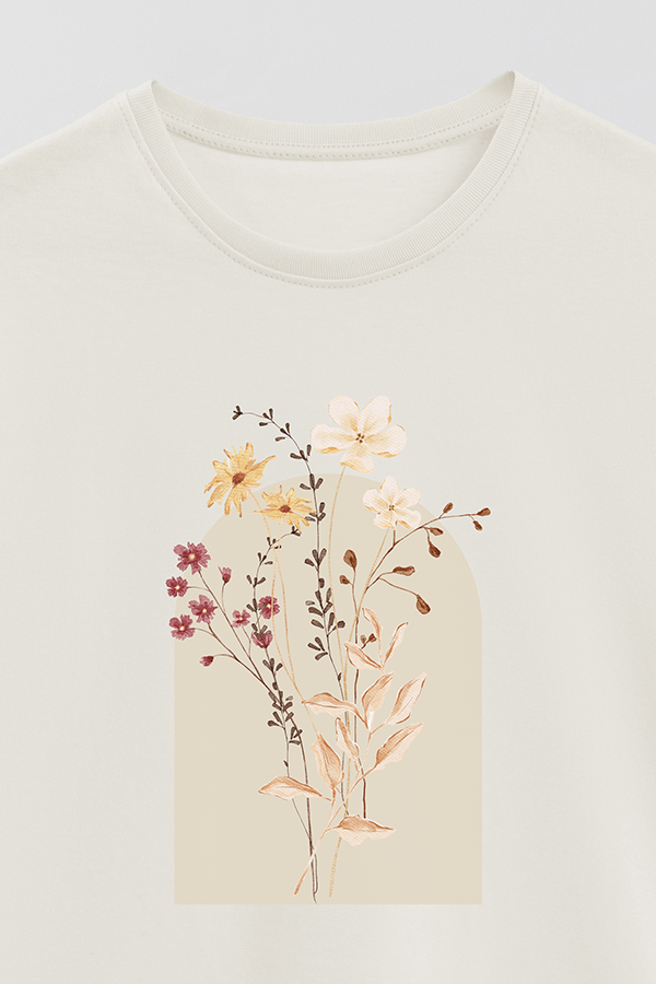 REMERA BASICA ESTAMPADA FLORAL ARCH 7