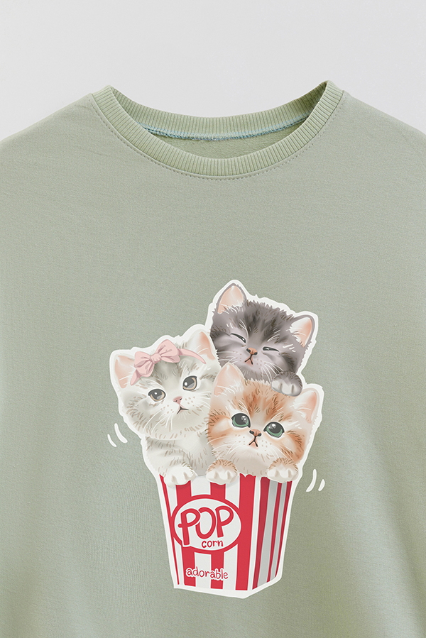 BUZO CREWNECK RUSTICO KITTY DREAMS POP CORN