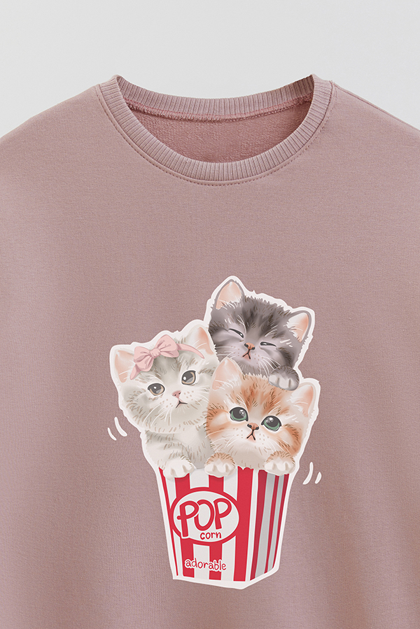 BUZO CREWNECK RUSTICO KITTY DREAMS POP CORN