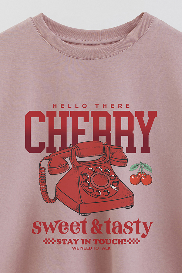 REMERA CROP ESTAMPADA CHERRY
