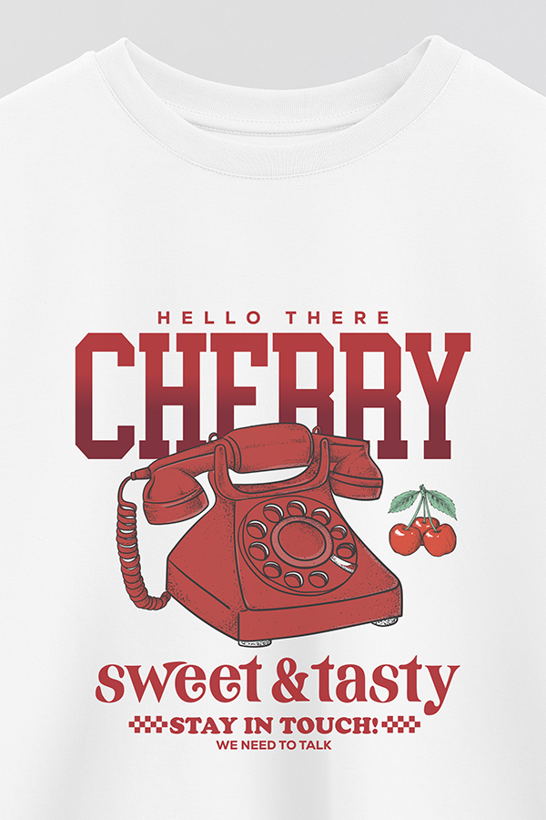 REMERA CROP ESTAMPADA CHERRY