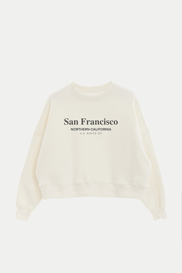 BUZO CROP ESTAMPADO VARSITY SAN FRANCISCO RT 101