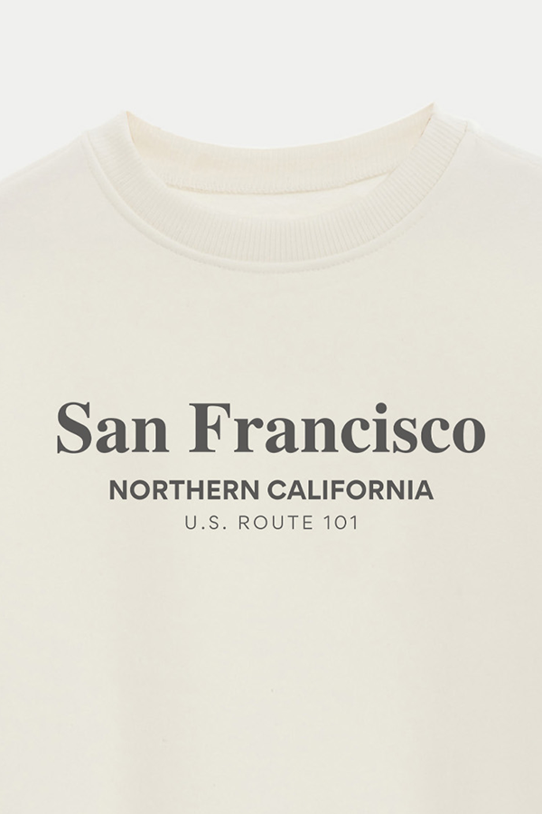 BUZO CROP ESTAMPADO VARSITY SAN FRANCISCO RT 101