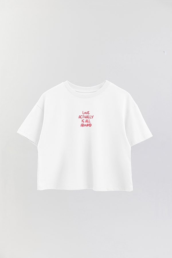 REMERA CROP ESTAMPADA RED AROUND