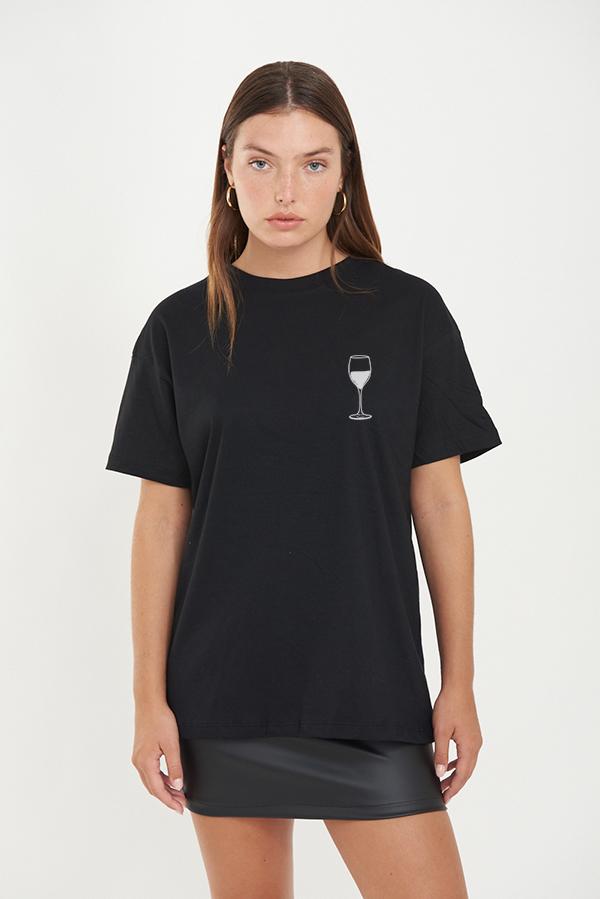 REMERA OVER ESTAMPADA UNISEX WINE