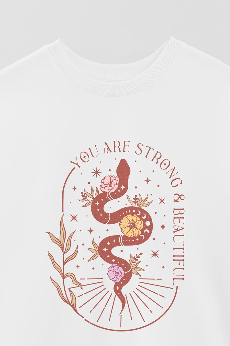 REMERA OVER ESTAMPADA MST YOU ARE STRONG AND BEAUTIFUL