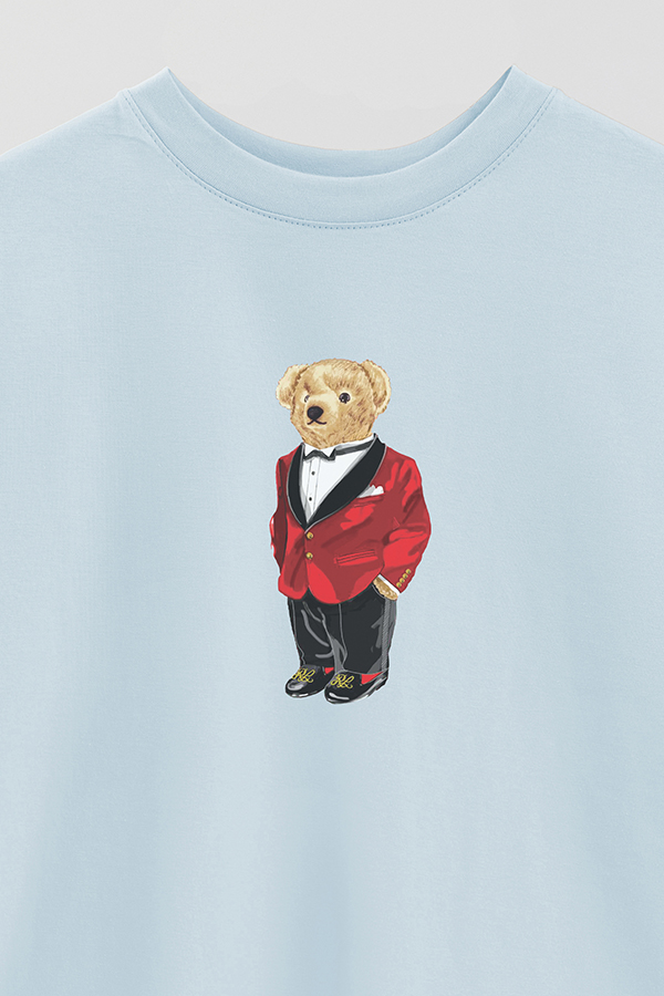 REMERA OVER ESTAMPADA UNISEX BEAR RED SUIT