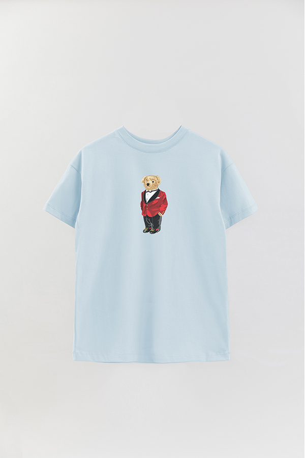 REMERA OVER ESTAMPADA UNISEX BEAR RED SUIT