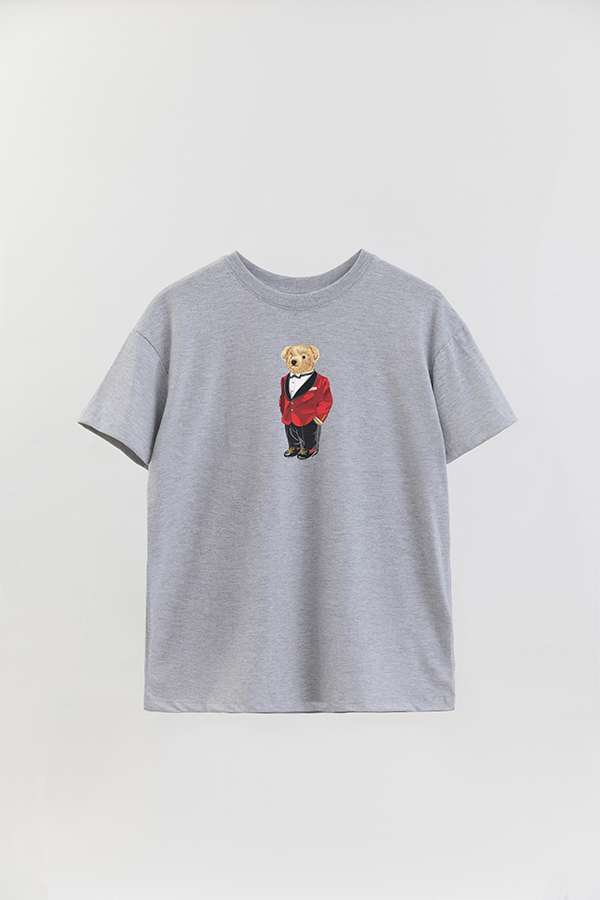 REMERA OVER ESTAMPADA UNISEX BEAR RED SUIT