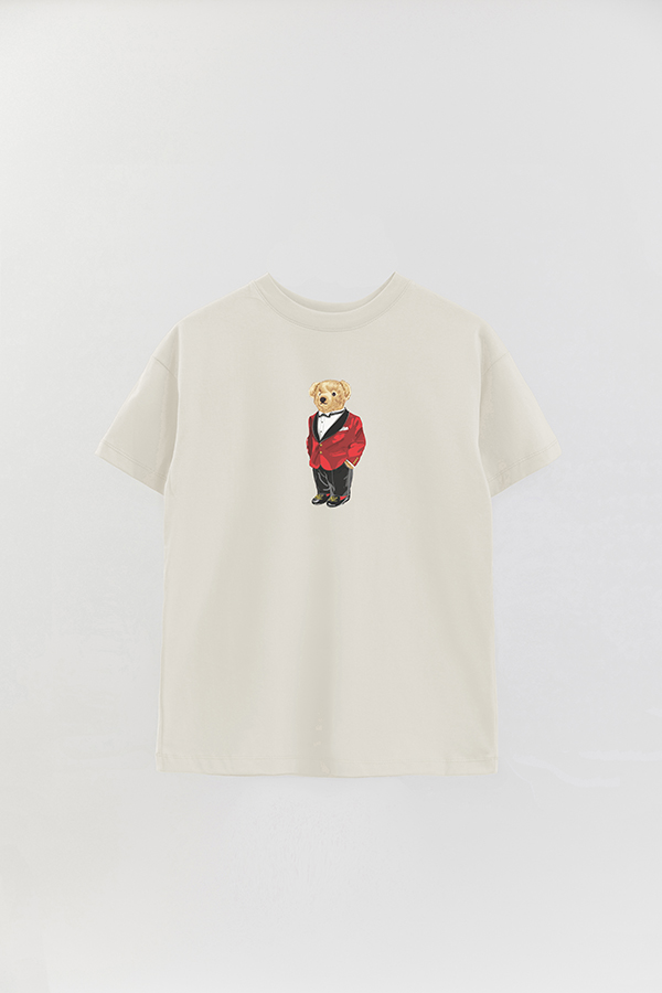 REMERA OVER ESTAMPADA UNISEX BEAR RED SUIT
