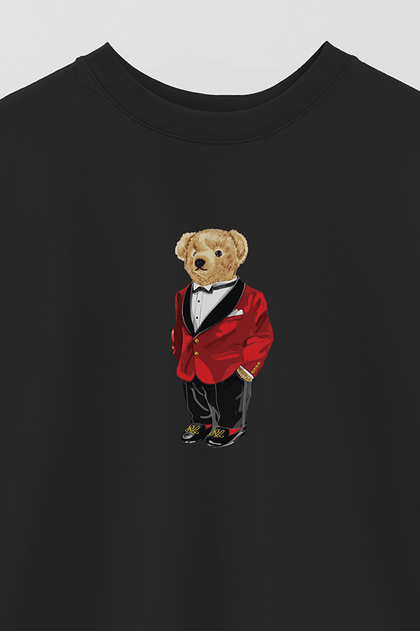 REMERA OVER ESTAMPADA UNISEX BEAR RED SUIT