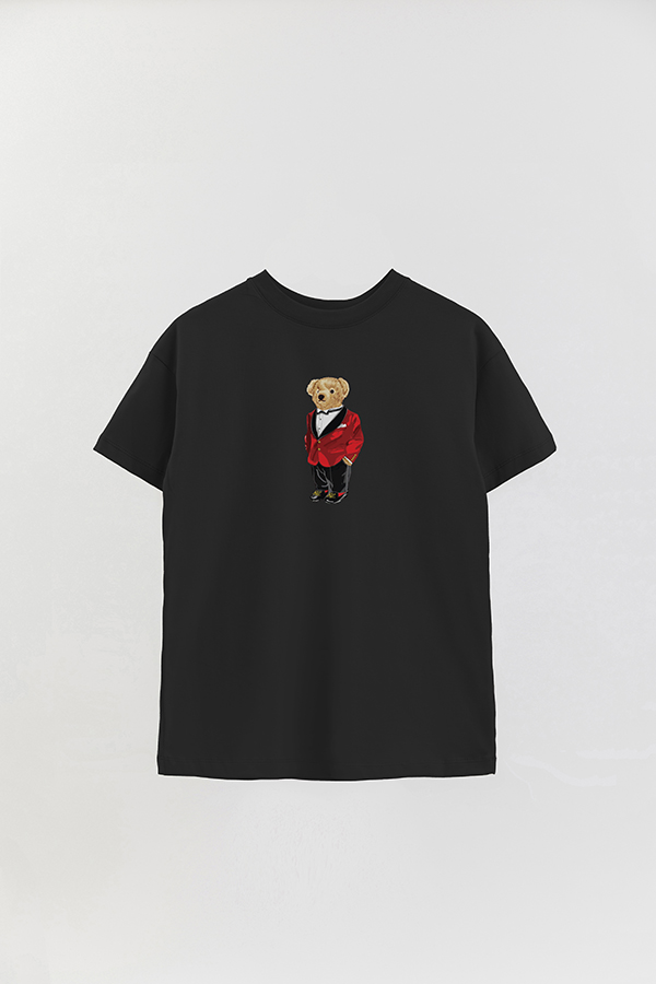 REMERA OVER ESTAMPADA UNISEX BEAR RED SUIT