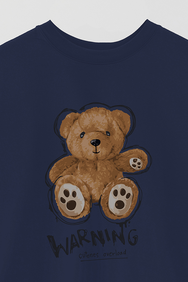 REMERA OVER ESTAMPADA UNISEX TEDDY WARNING