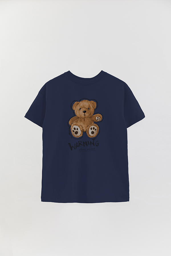 REMERA OVER ESTAMPADA UNISEX TEDDY WARNING