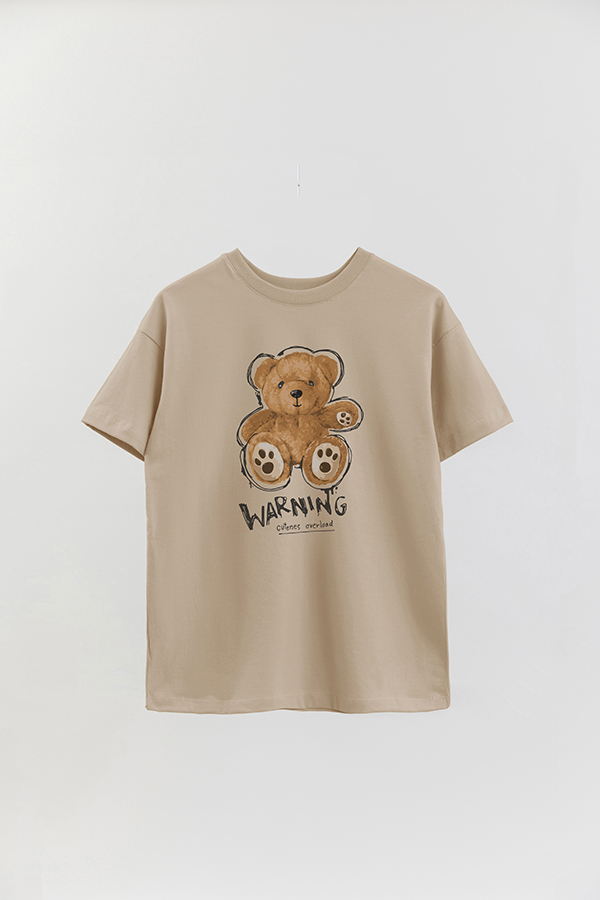 REMERA OVER ESTAMPADA UNISEX TEDDY WARNING